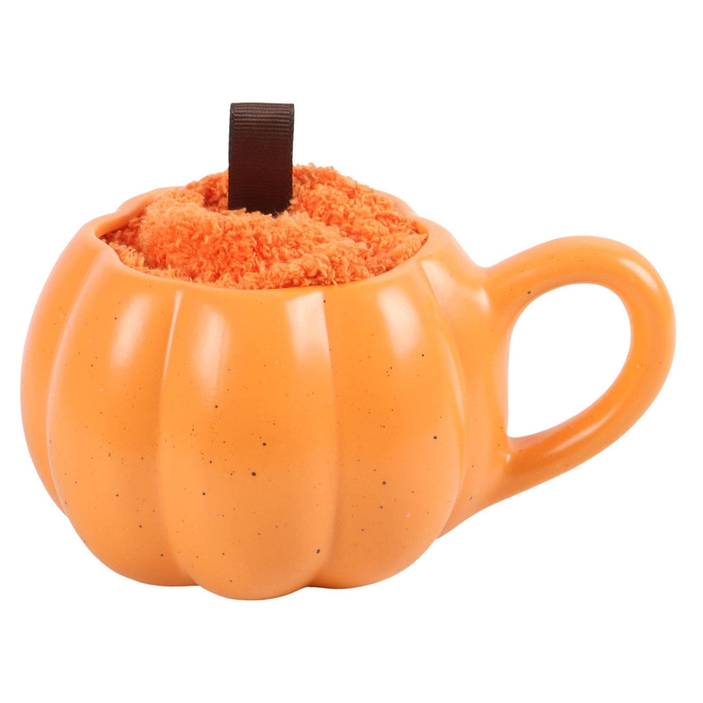 Pumpkin Shaped Mug and Socks Set
