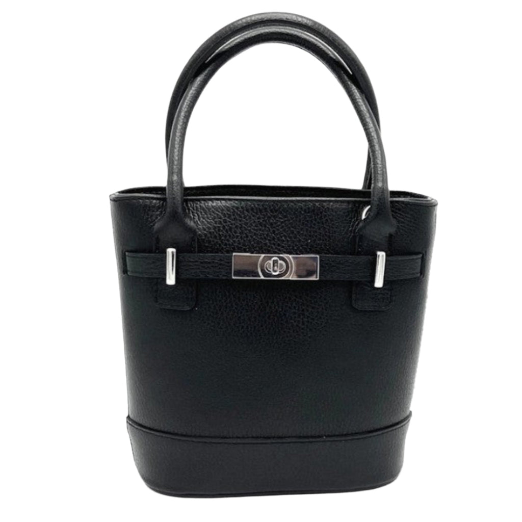 Suie Valentini Genuine Leather Bucket Bag