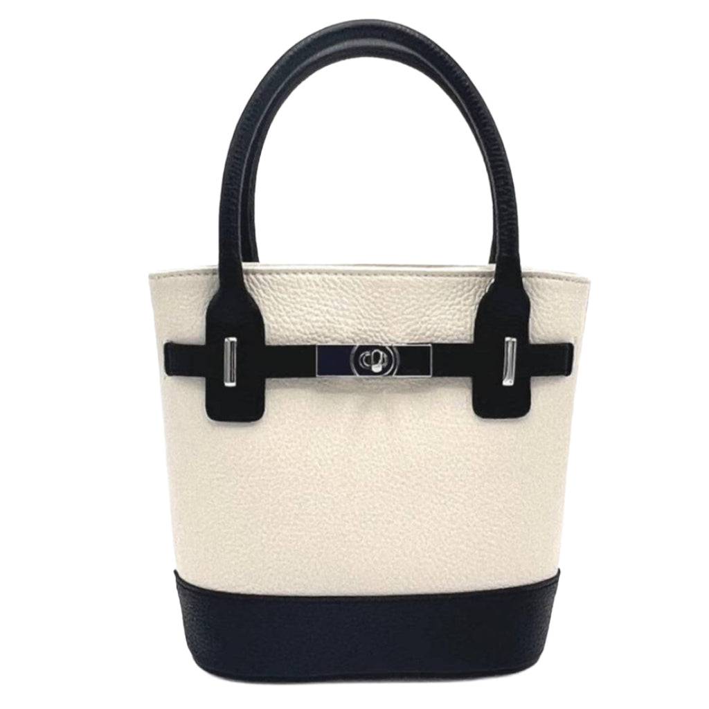 Suie Valentini Genuine Leather Bucket Bag
