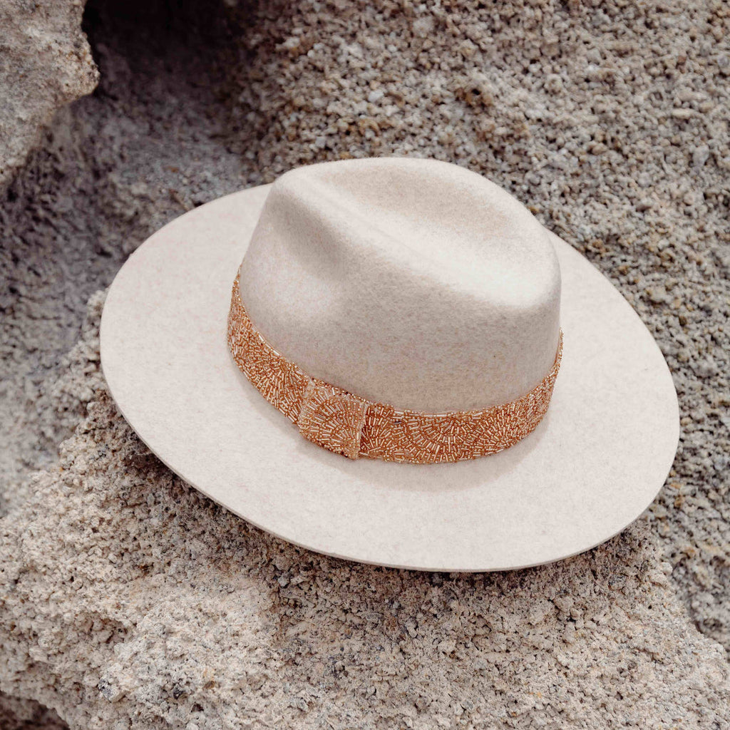 Jim Felt Hat Grey Geo Trim