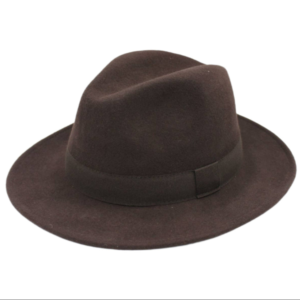 H Paris Waterproof Wool Fedora Hat with Ribbon