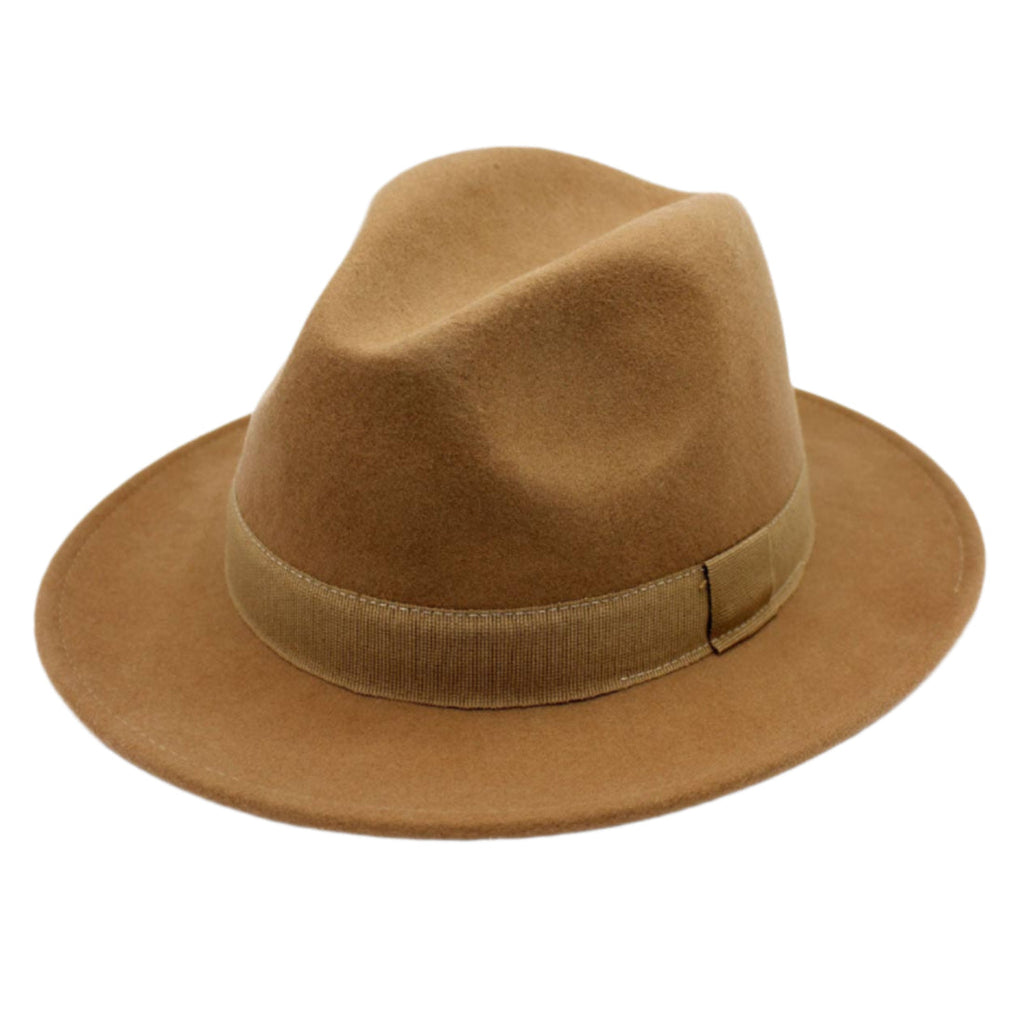 H Paris Waterproof Wool Fedora Hat with Ribbon