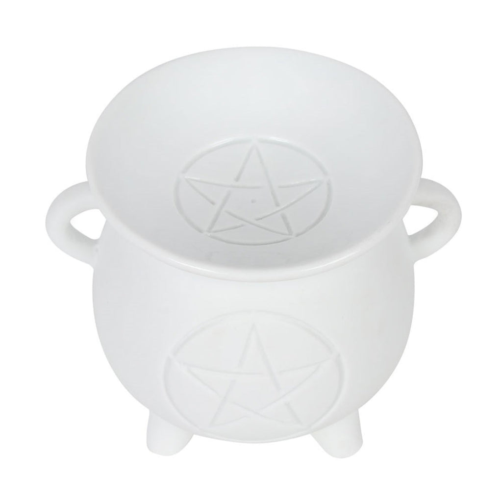 White Pentagram Cauldron Burner