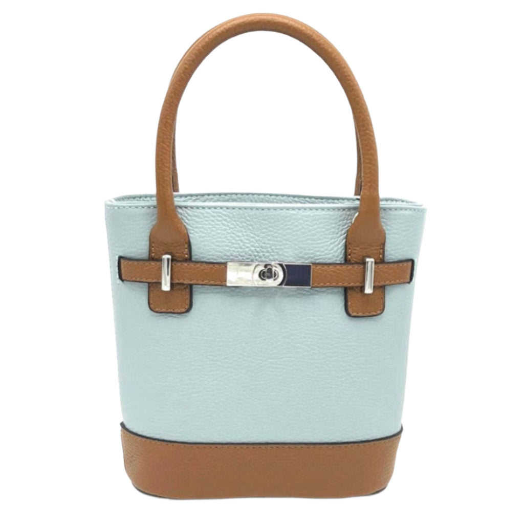 Suie Valentini Genuine Leather Bucket Bag